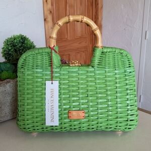 Frances Valentine, Buzzy Basket Wicker Peony, Green